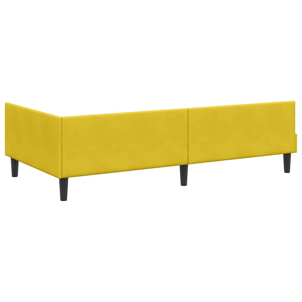 Cadre de lit d'angle avec matelas Autre 2 pcs Jaune Velours - XIOS