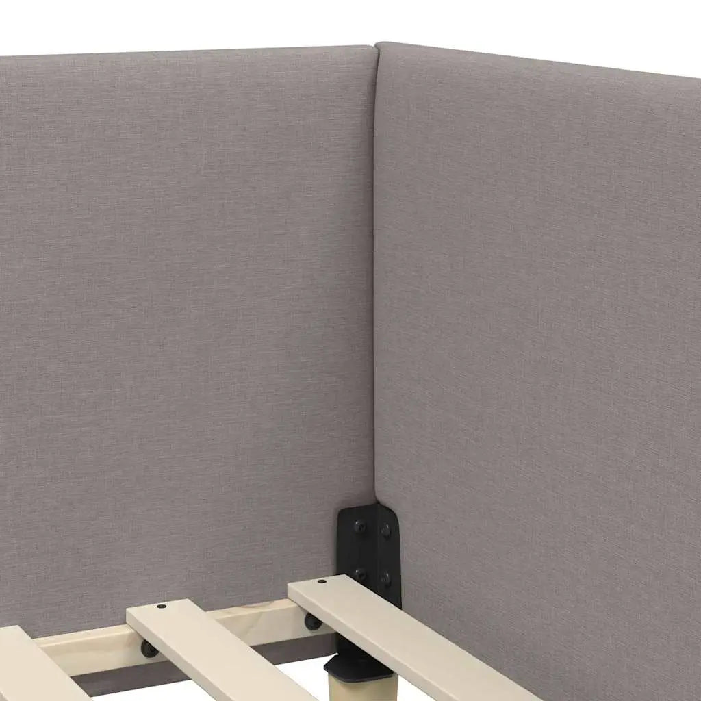 Cadre de lit d’angle avec matelas 2 pc Taupe 90 x 200 cm tissu - XIOS