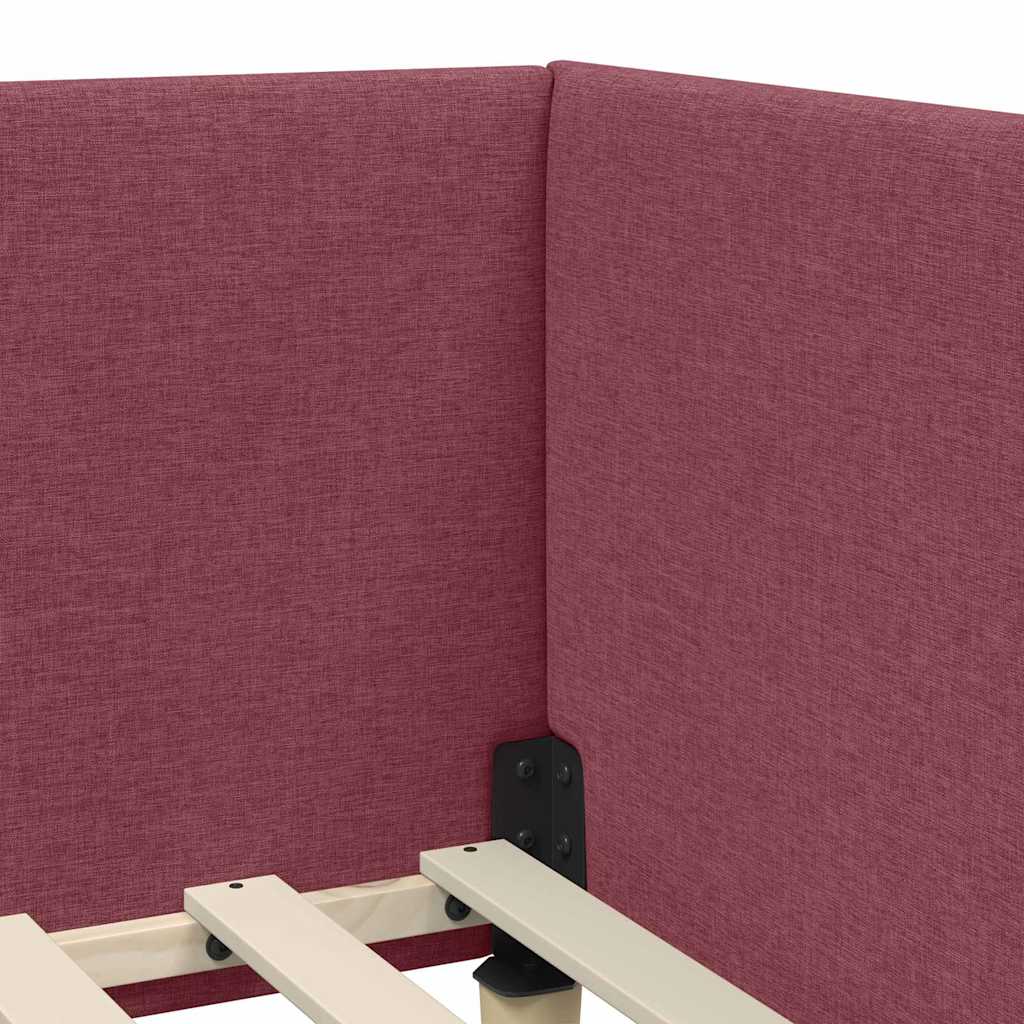 Cadre de lit d'angle avec matelas Autre 2 pcs Gris tissu - XIOS