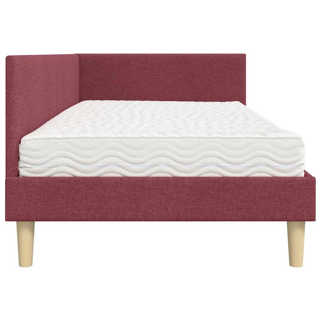 Cadre de lit d'angle avec matelas Autre 2 pcs Gris tissu - XIOS