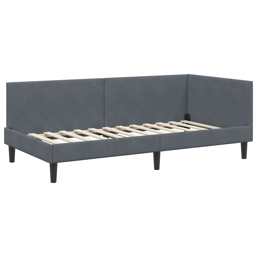Cadre de lit d'angle avec matelas Autre 2 pcs Gris Velours - XIOS