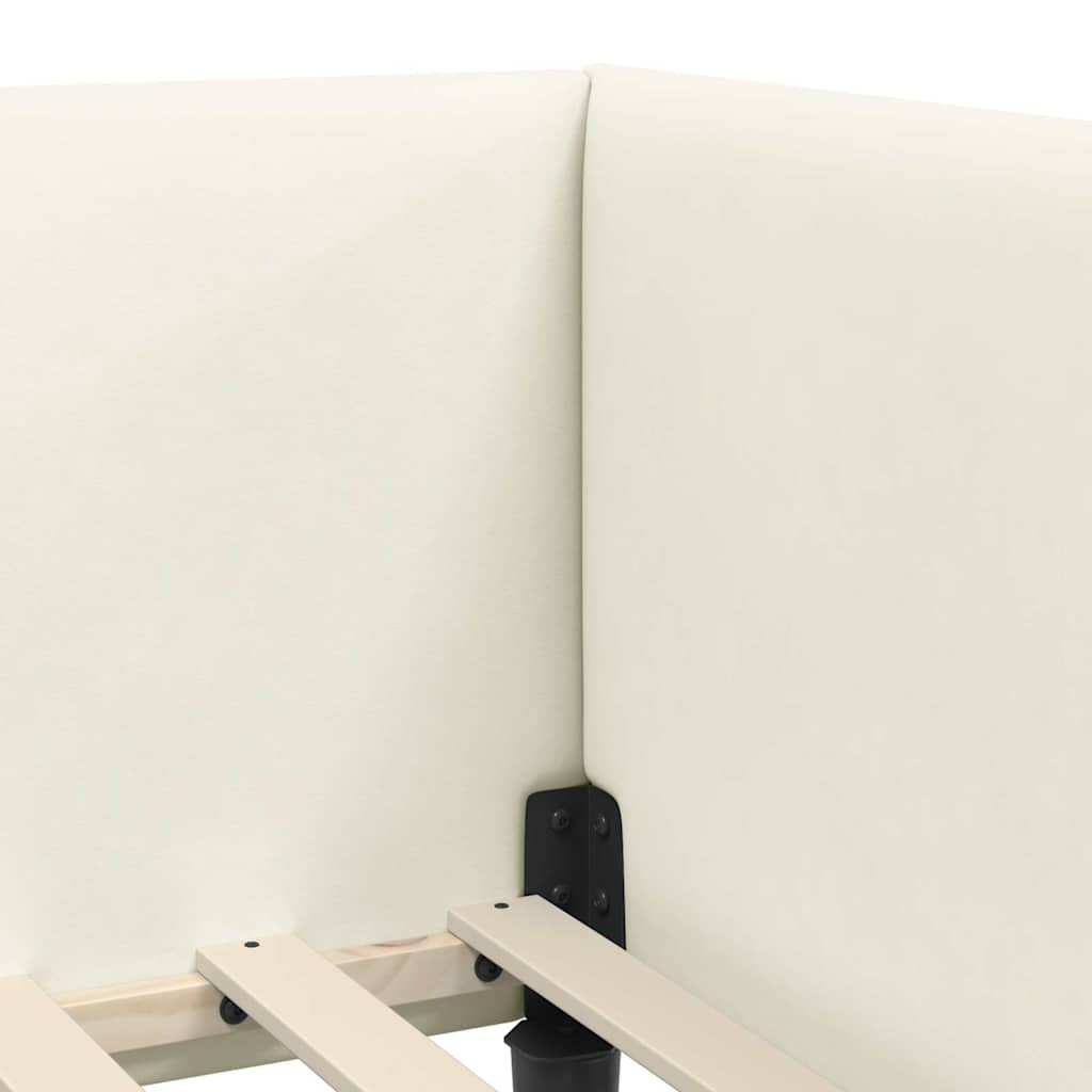 Cadre de lit d'angle avec matelas Autre 2 pcs Crème Velours - XIOS