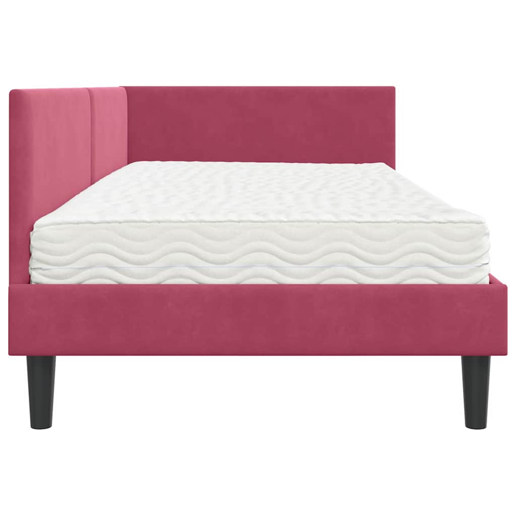 Cadre de lit d'angle avec matelas Autre 2 pcs Vert Velours - XIOS