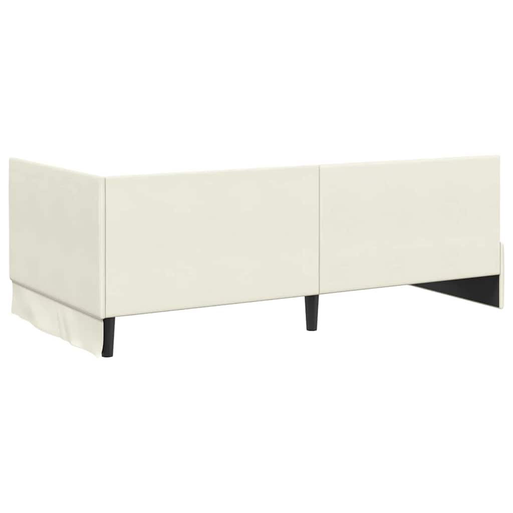 Cadre de lit d'angle avec matelas 2 pcs Crème Velours
