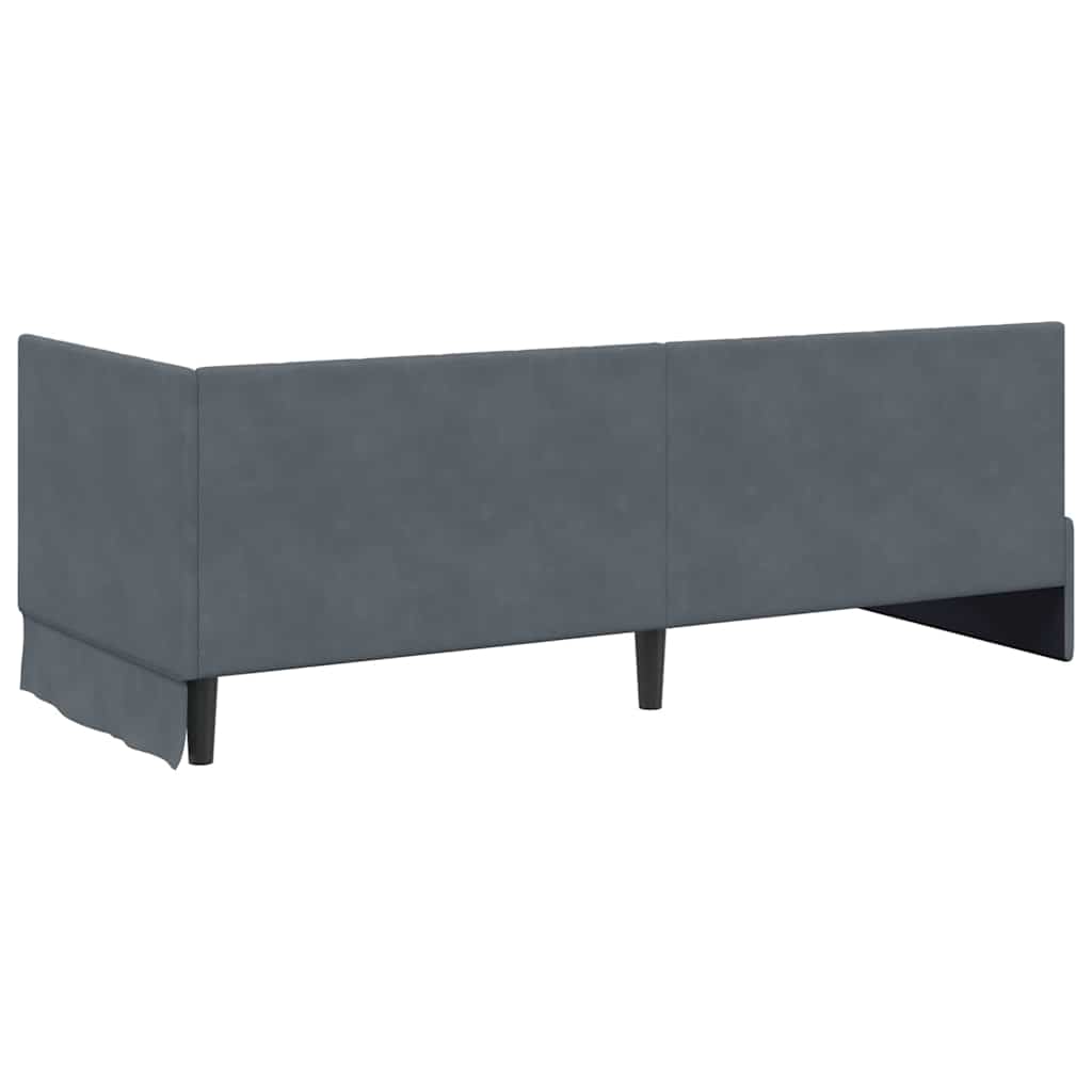 Cadre de lit d'angle avec matelas 2 pcs Gris Velours - XIOS