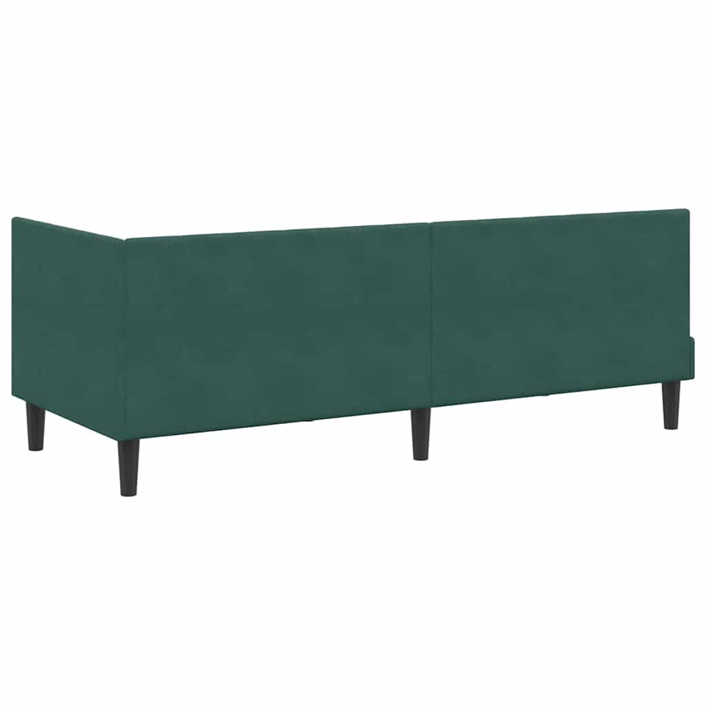 Cadre de lit d'angle avec matelas 2 pcs Vert Velours - XIOS