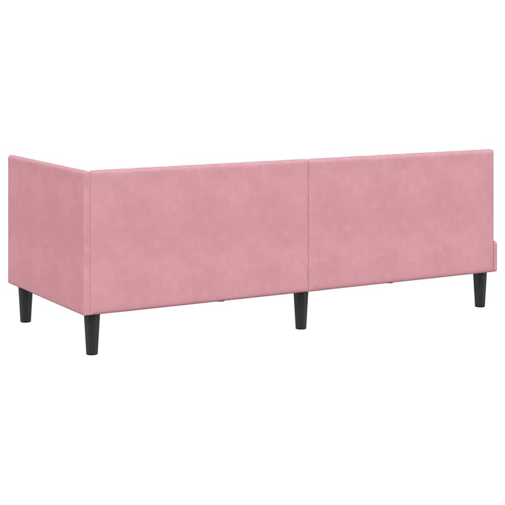 Cadre de lit d'angle avec matelas 2 pc Rose 80 x 200 cm Velours