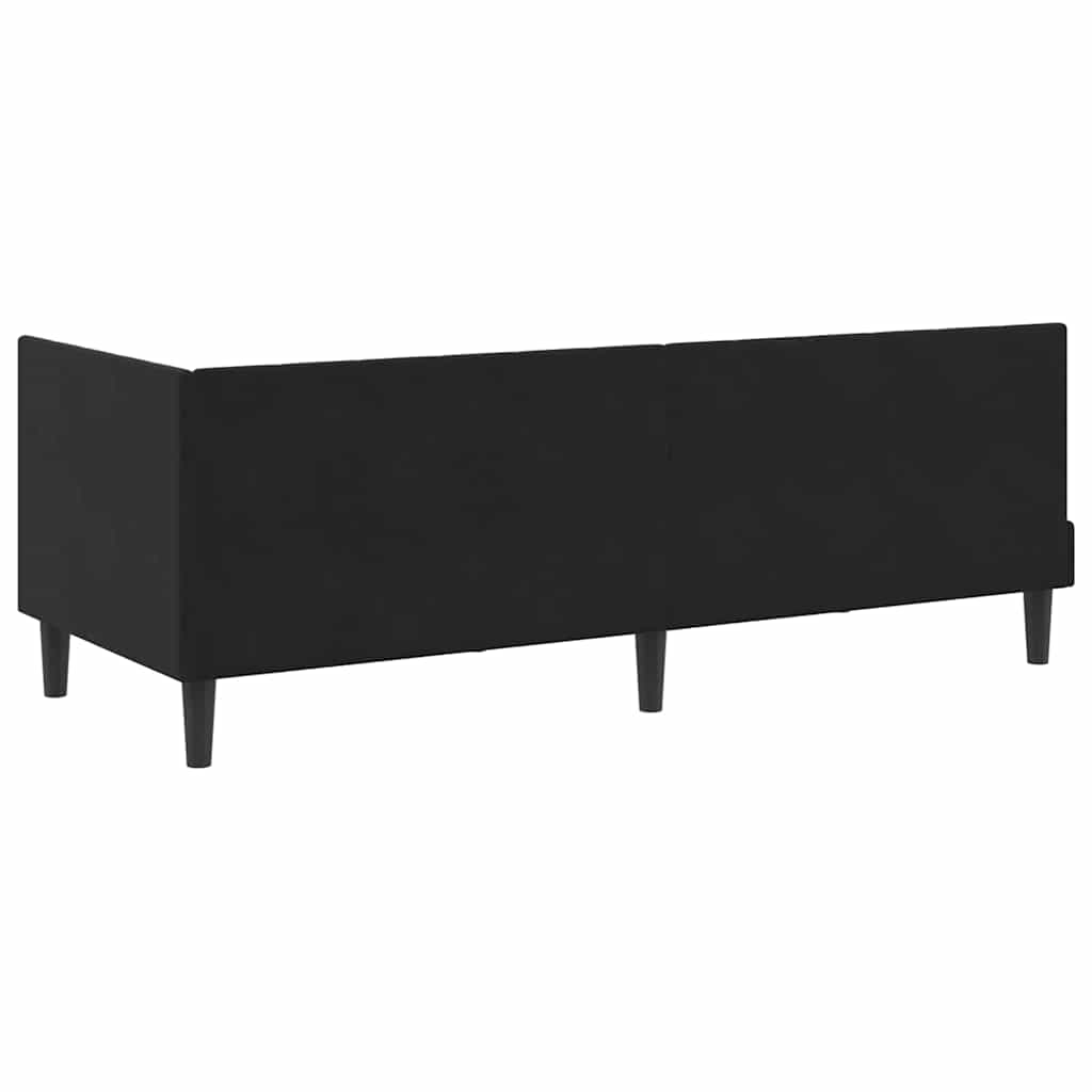 Cadre de lit d'angle avec matelas 2 pcs Noir Velours - XIOS