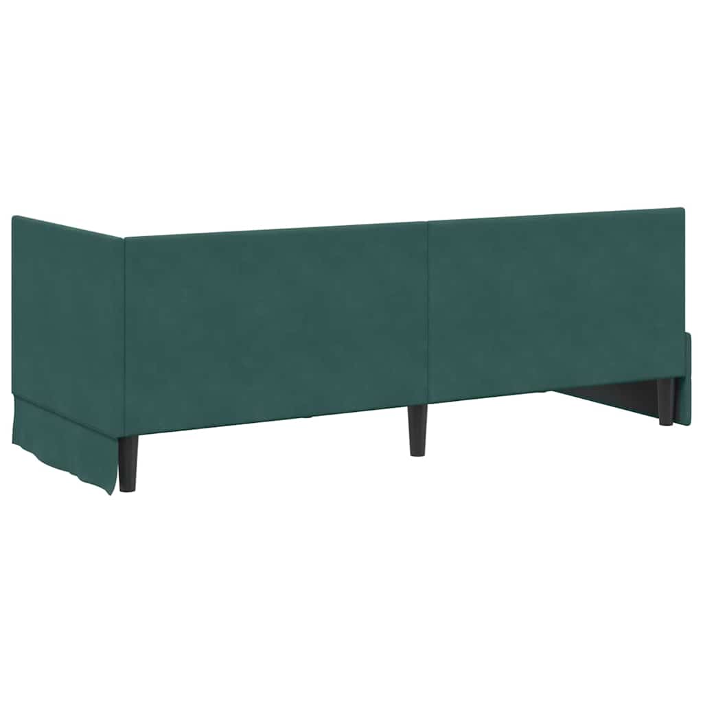 Cadre de lit d'angle avec matelas 2 pcs Vert Velours - XIOS