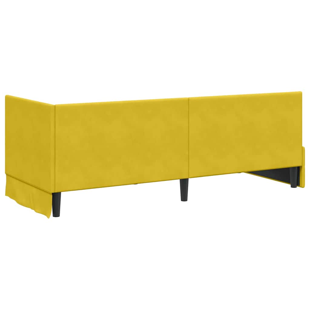 Cadre de lit d'angle avec matelas 2 pcs Jaune Velours - XIOS