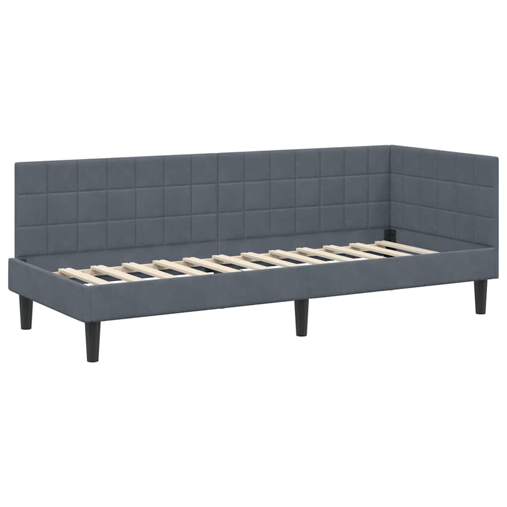 Cadre de lit d'angle avec matelas 2 pcs Gris Velours - XIOS