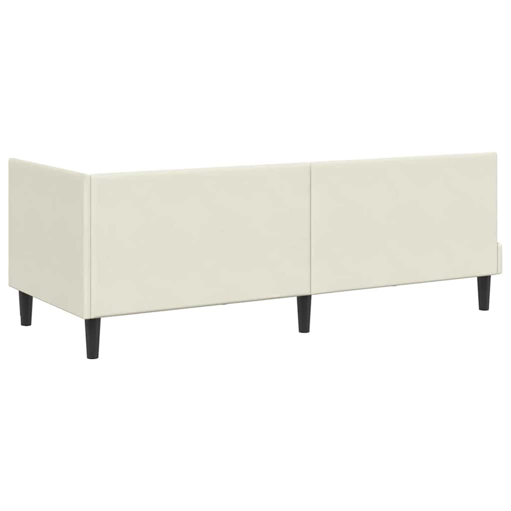 Cadre de lit d'angle avec matelas 2 pcs Crème Velours - XIOS