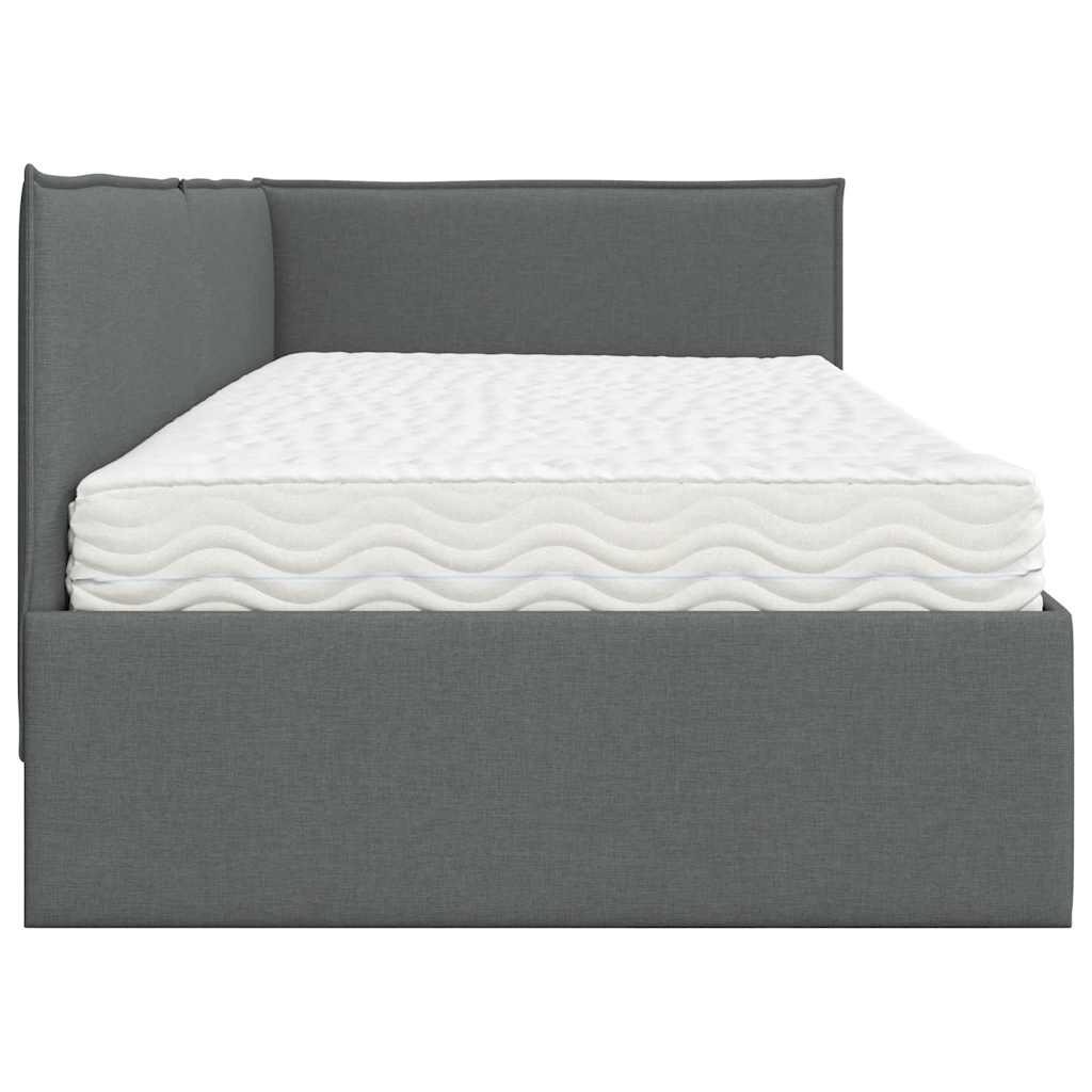 Cadre de lit d'angle avec matelas 2 pcs Gris Velours - XIOS