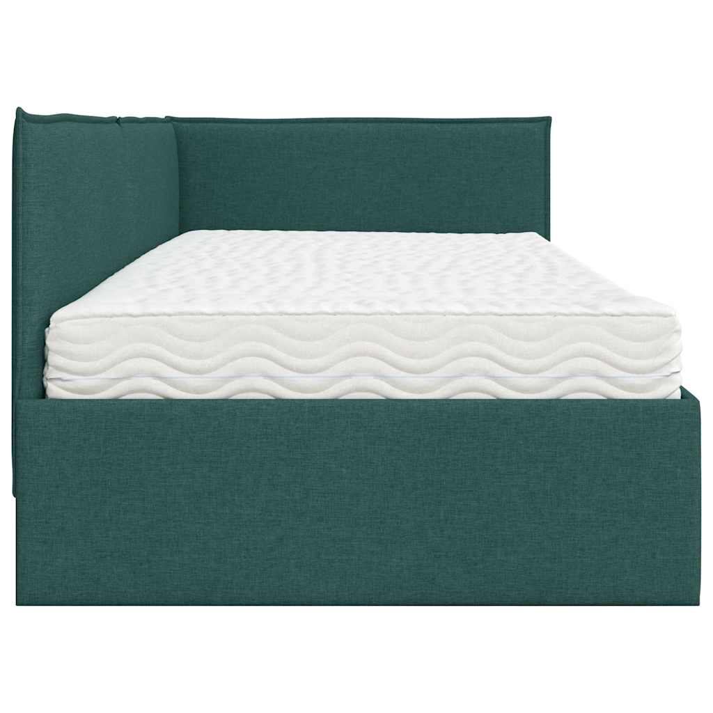 Cadre de lit d'angle avec matelas 2 pcs Vert Velours - XIOS