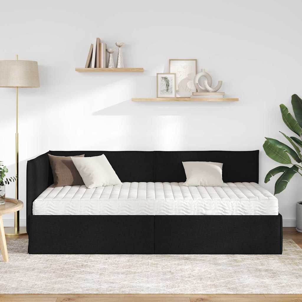 Cadre de lit d'angle avec matelas 2 pcs Vert Velours - XIOS