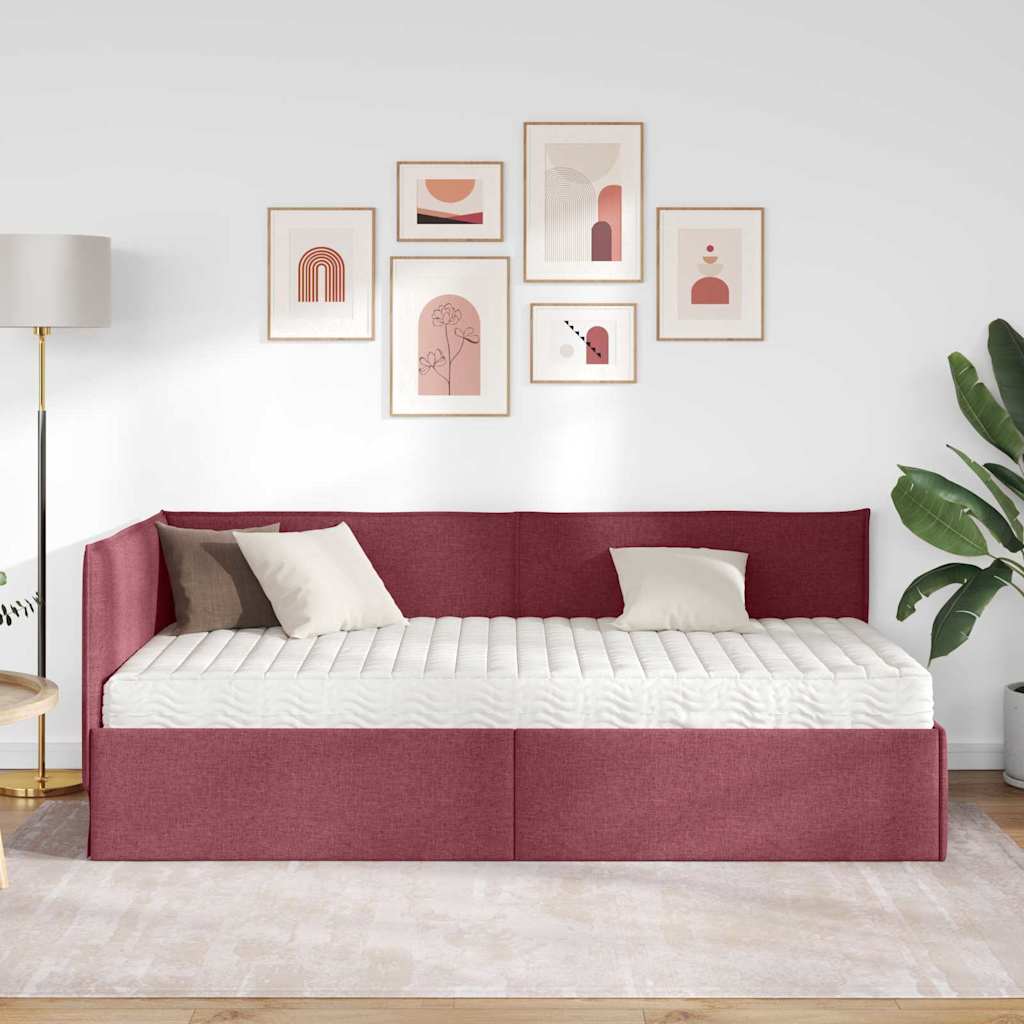 Cadre de lit d'angle avec matelas 2 pcs Gris Velours - XIOS