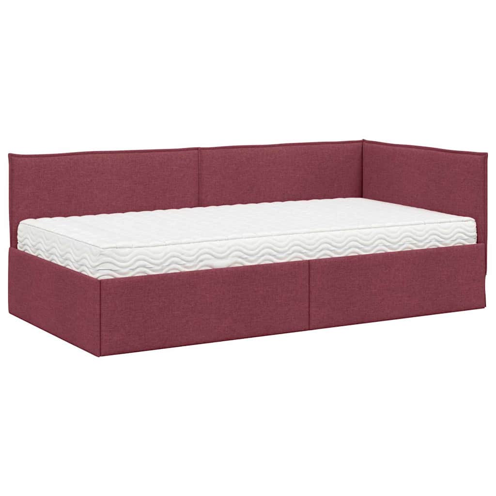 Cadre de lit d'angle avec matelas 2 pcs Gris Velours - XIOS