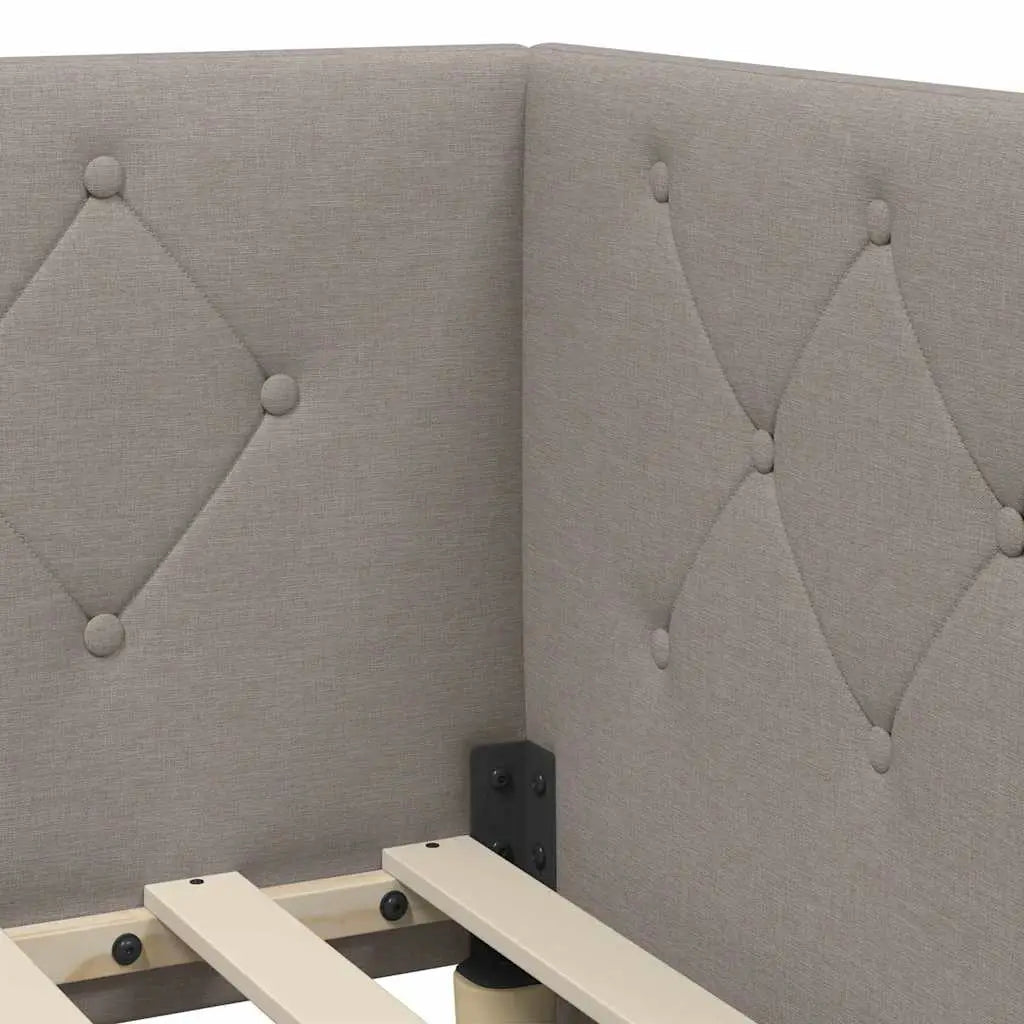 Cadre de lit d’angle Taupe 90 x 200 cm tissu - XIOS
