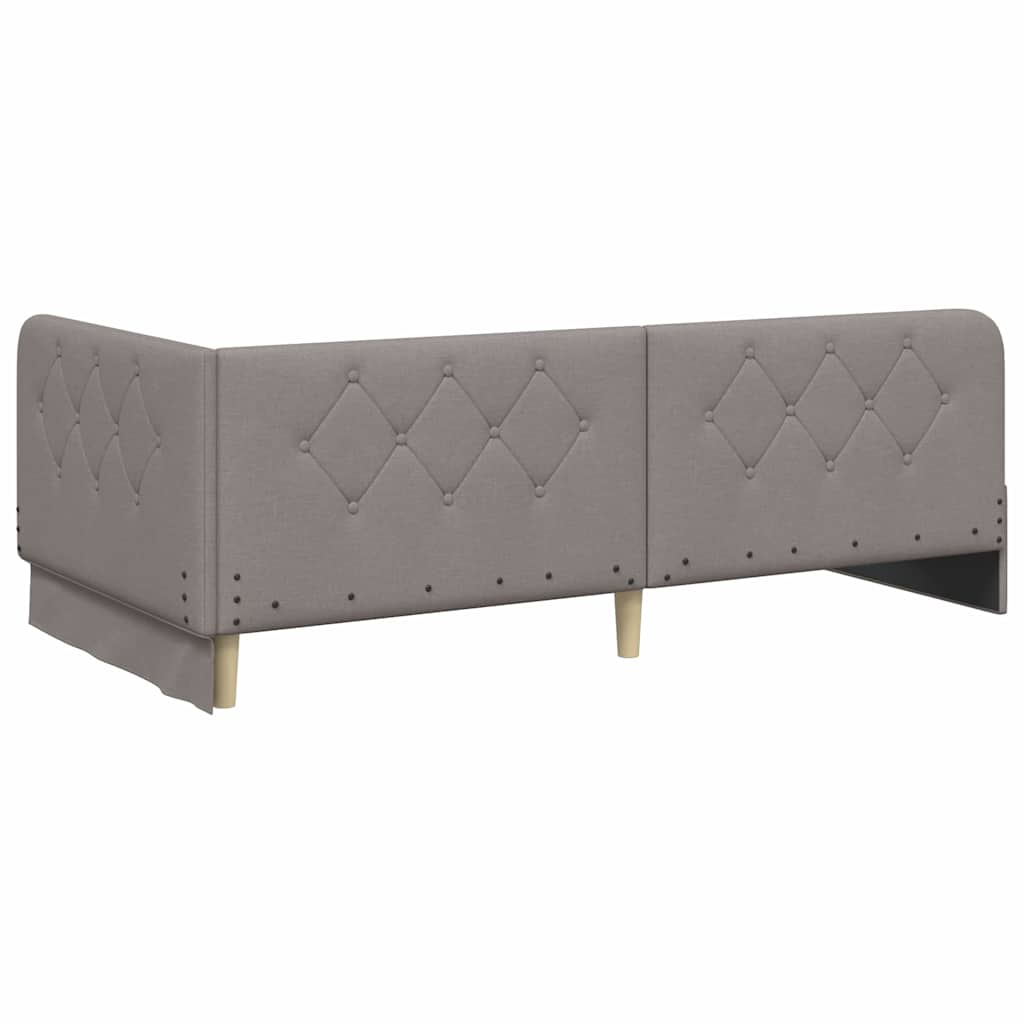 Cadre de lit d'angle Taupe 100 x 200 cm tissu - XIOS