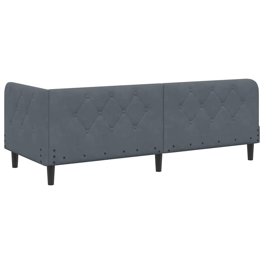 Cadre de lit d'angle Gris foncé 80 x 200 cm Velours - XIOS