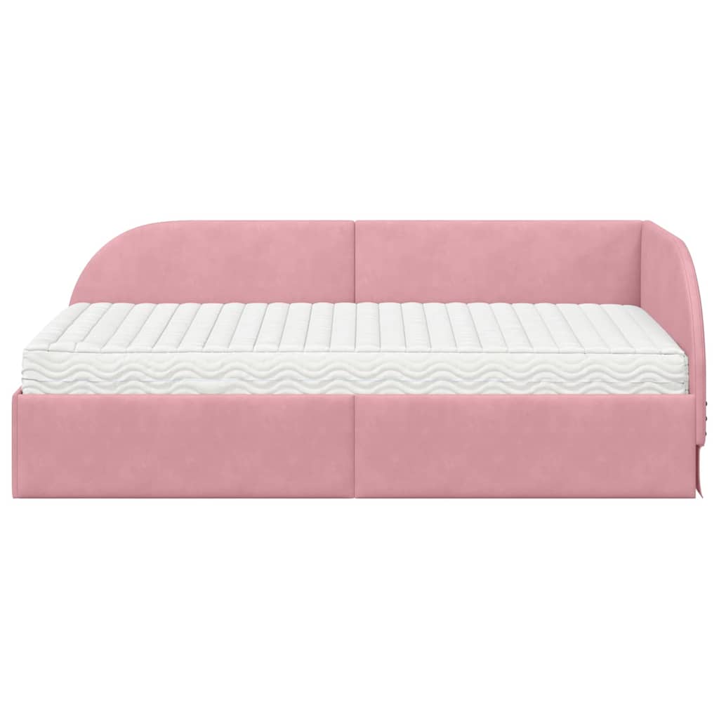 Cadre de lit d'angle avec matelas 2 pcs Gris Velours - XIOS