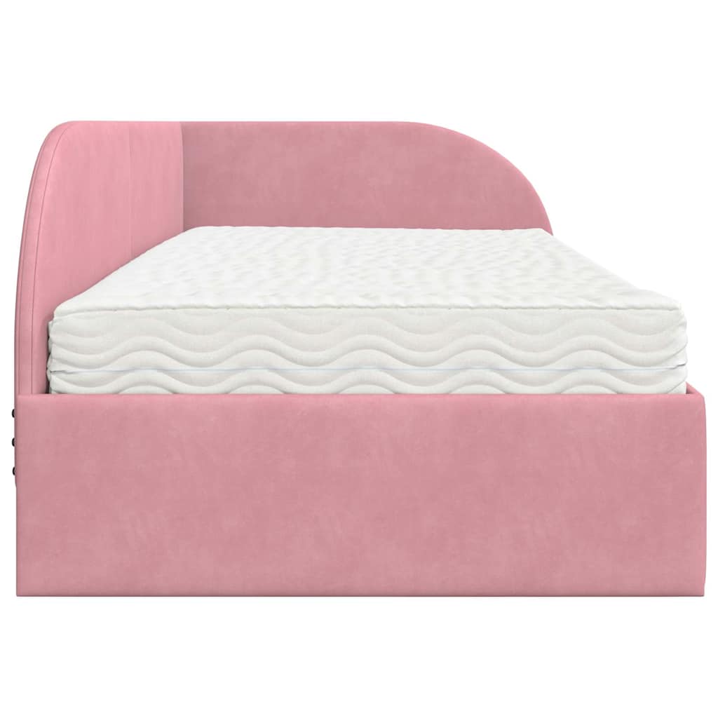 Cadre de lit d'angle avec matelas 2 pcs Gris Velours - XIOS