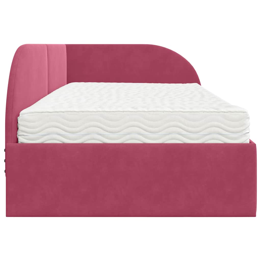 Cadre de lit d'angle avec matelas 2 pcs Vert Velours - XIOS