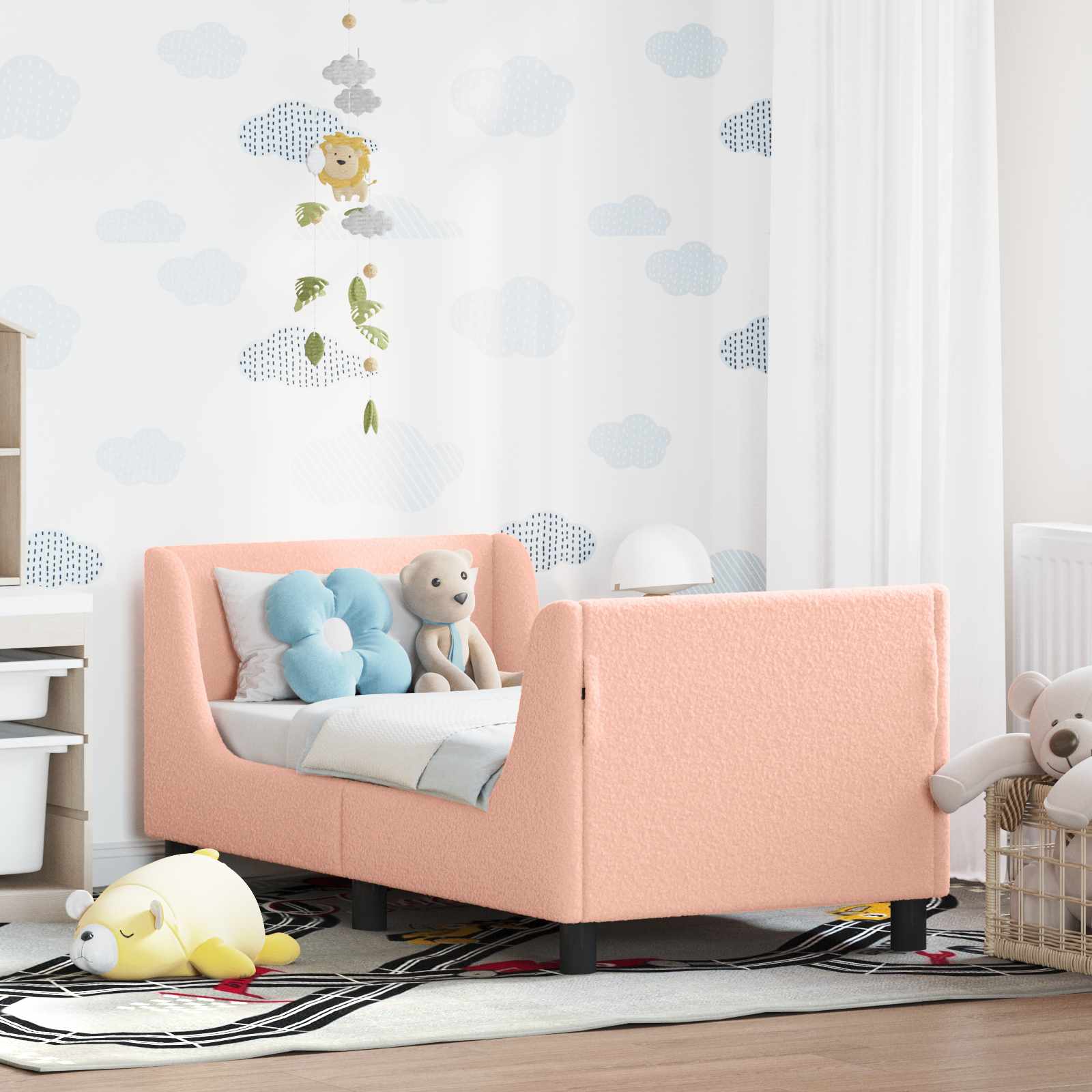 Cadre de lit pour tout-petit avec tête de lit Rose 70 x 140 cm - XIOS