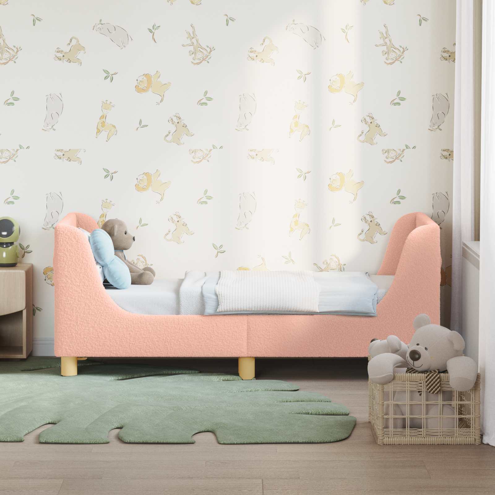 Cadre de lit pour tout-petit avec tête de lit Rose 70 x 140 cm - XIOS