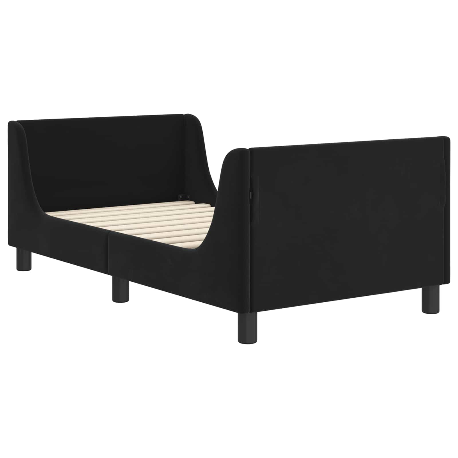 Cadre de lit pour enfants avec tête de lit Noir 80 x 160 cm - XIOS