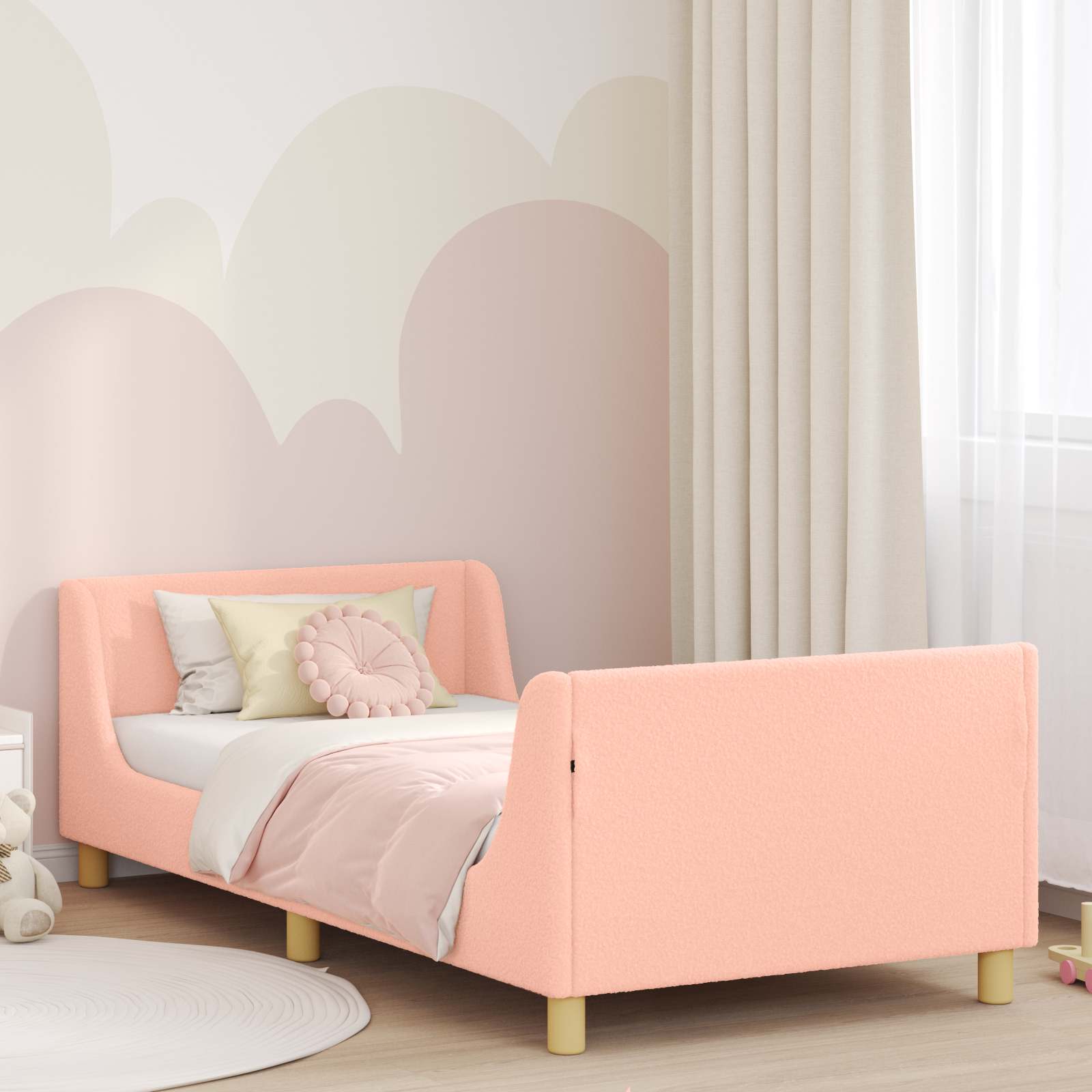 Cadre de lit pour enfants avec tête de lit Rose 80 x 200 cm - XIOS