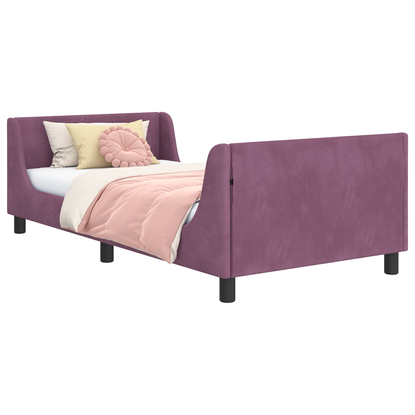 Cadre de lit pour enfants avec tête de lit Pourpre 90 x 200 cm