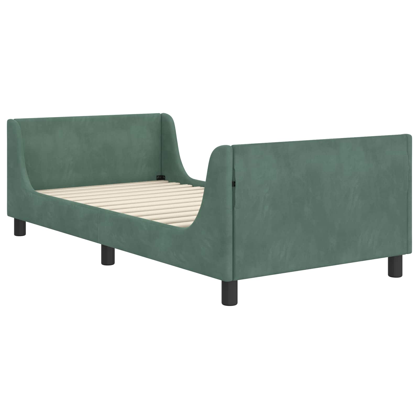 Cadre de lit pour enfants avec tête de lit Vert Mer 90 x 200 cm
