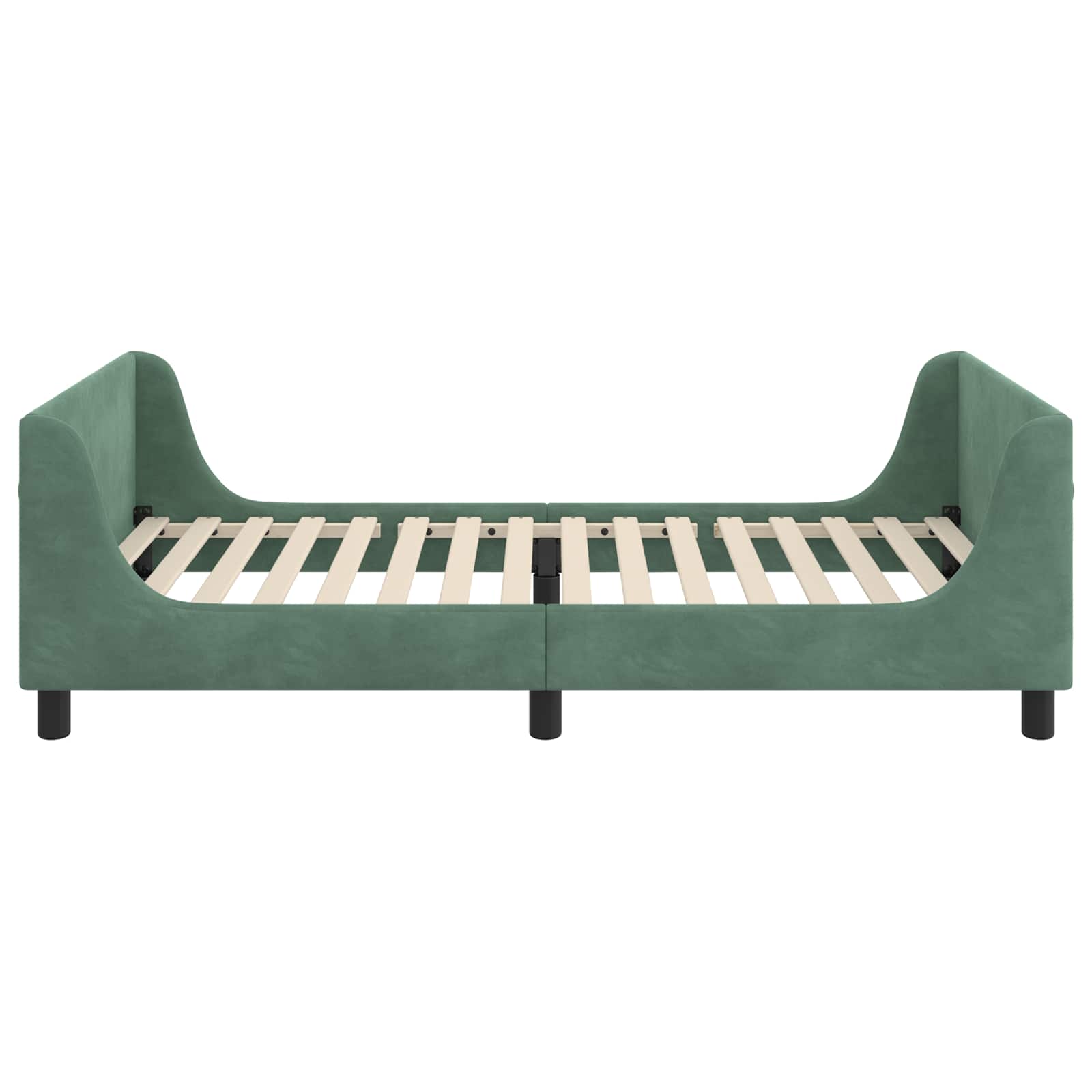 Cadre de lit pour enfants avec tête de lit Vert Mer 90 x 200 cm