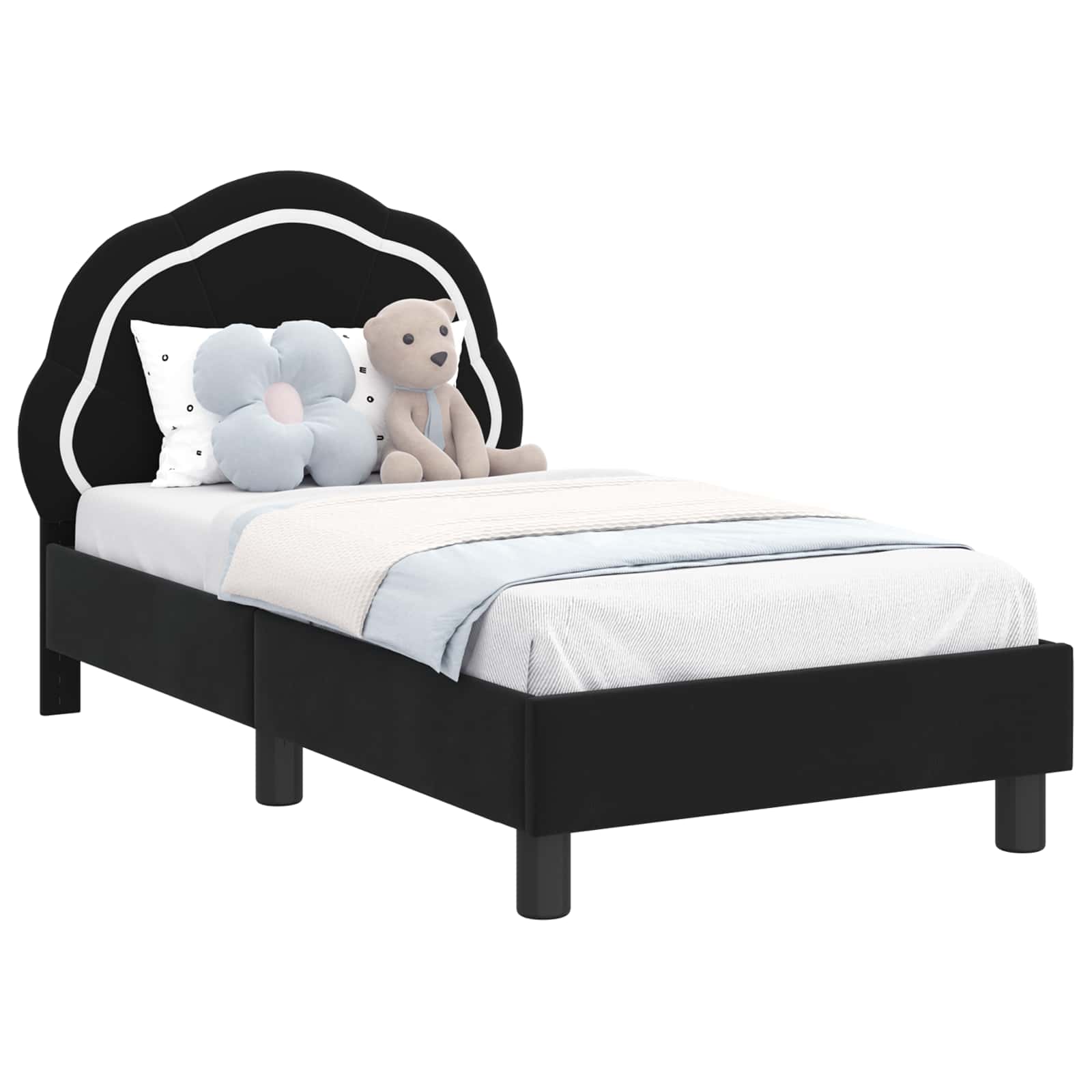 Cadre de lit pour tout-petit avec tête de lit Noir 70 x 140 cm - XIOS