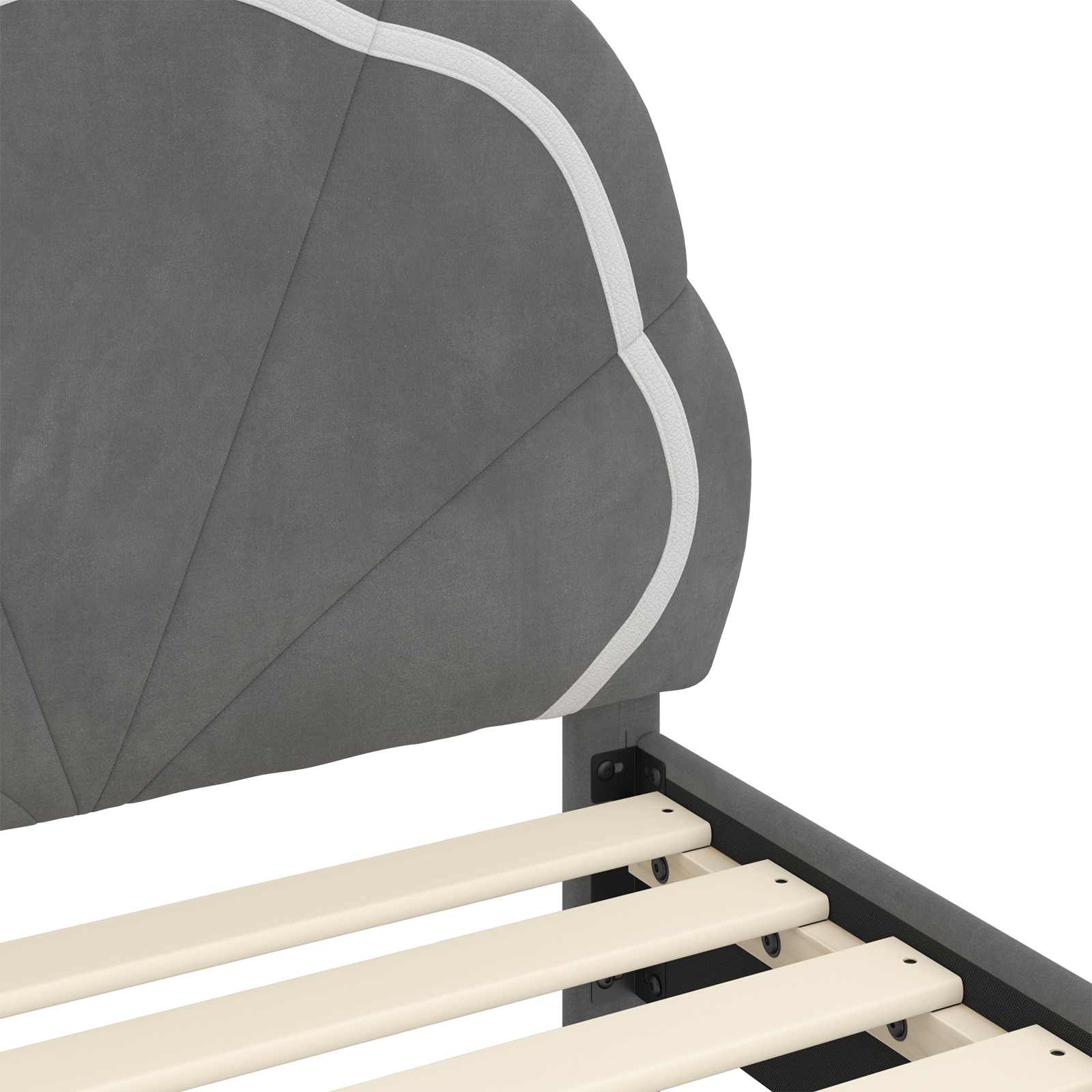 Cadre de lit pour enfants avec tête de lit Gris foncé - XIOS