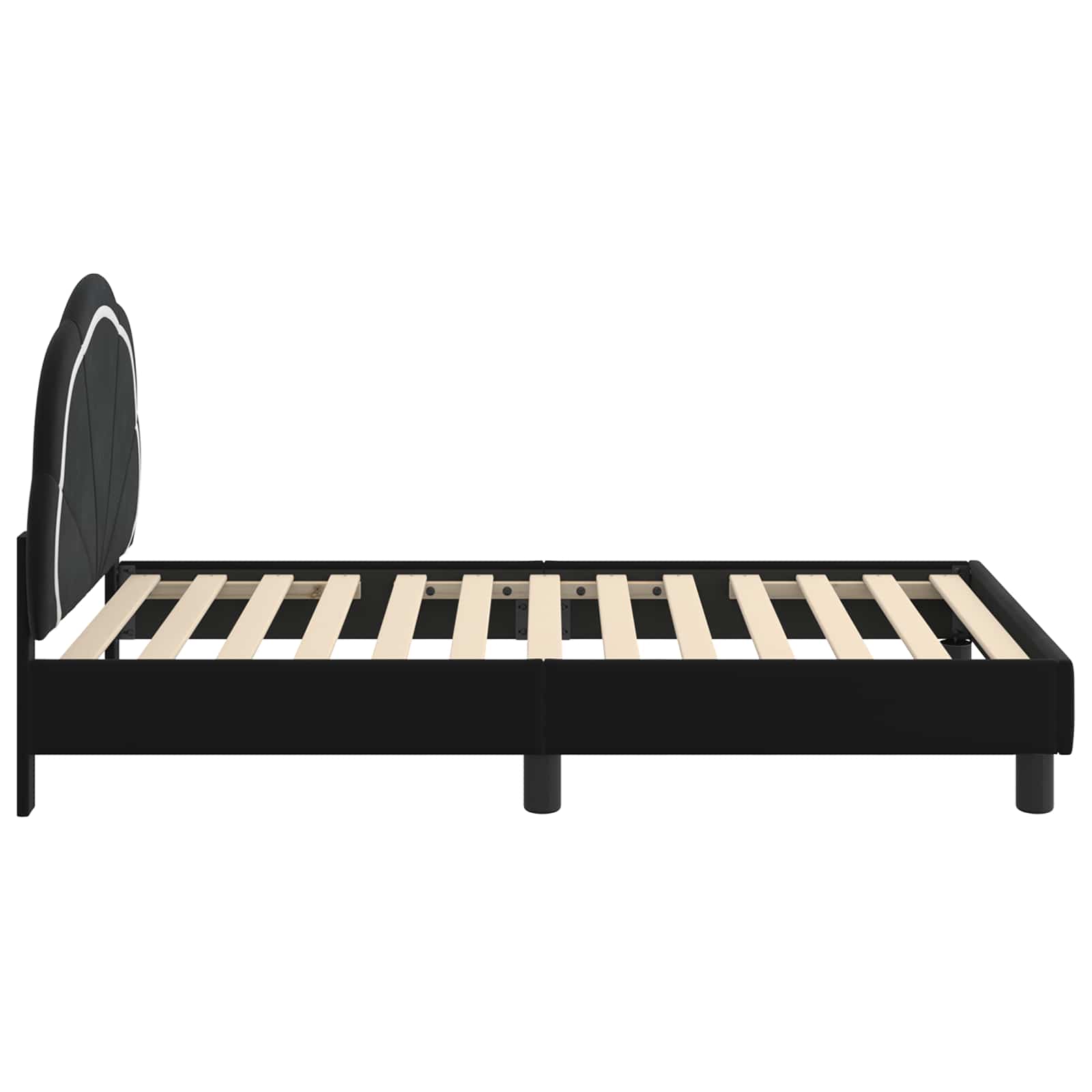 Cadre de lit pour enfants avec tête de lit Noir 80 x 160 cm - XIOS