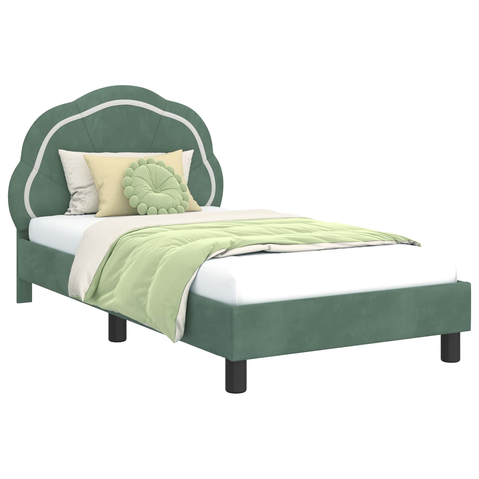 Cadre de lit pour enfants avec tête de lit Vert Mer 80 x 160 cm - XIOS