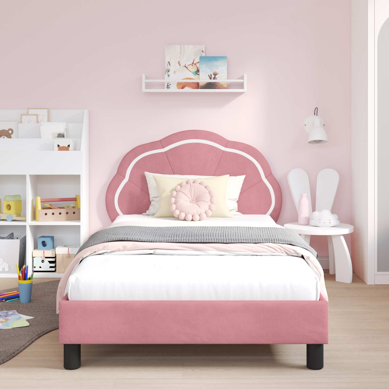 Cadre de lit pour enfants avec tête de lit Rose 80 x 200 cm - XIOS