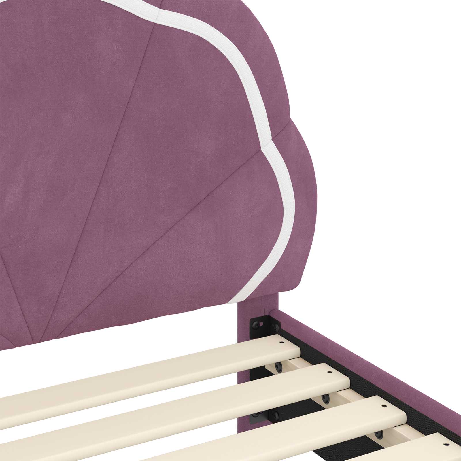 Cadre de lit pour enfants avec tête de lit Violet 80 x 200 cm - XIOS