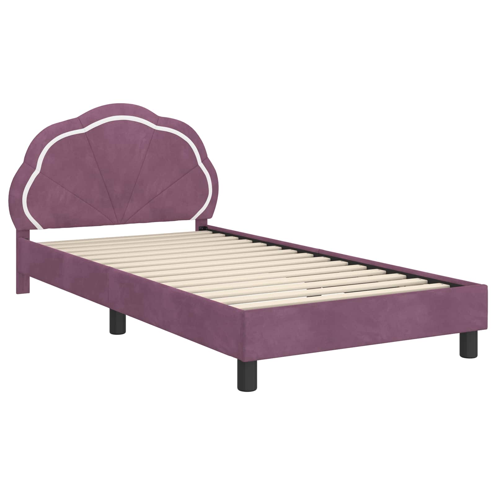 Cadre de lit pour enfants avec tête de lit Violet 80 x 200 cm - XIOS