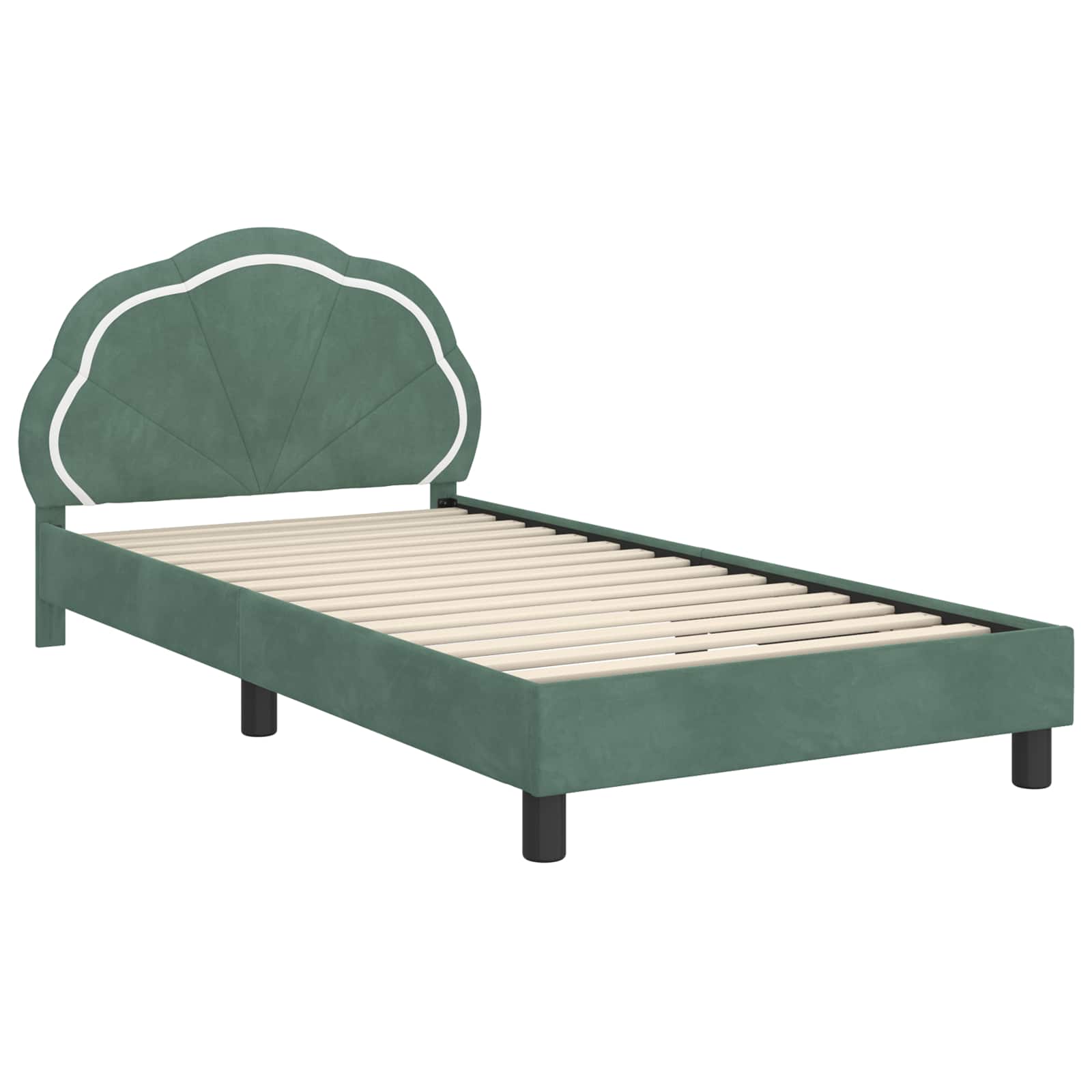Cadre de lit pour enfants avec tête de lit Vert Mer 90 x 200 cm - XIOS