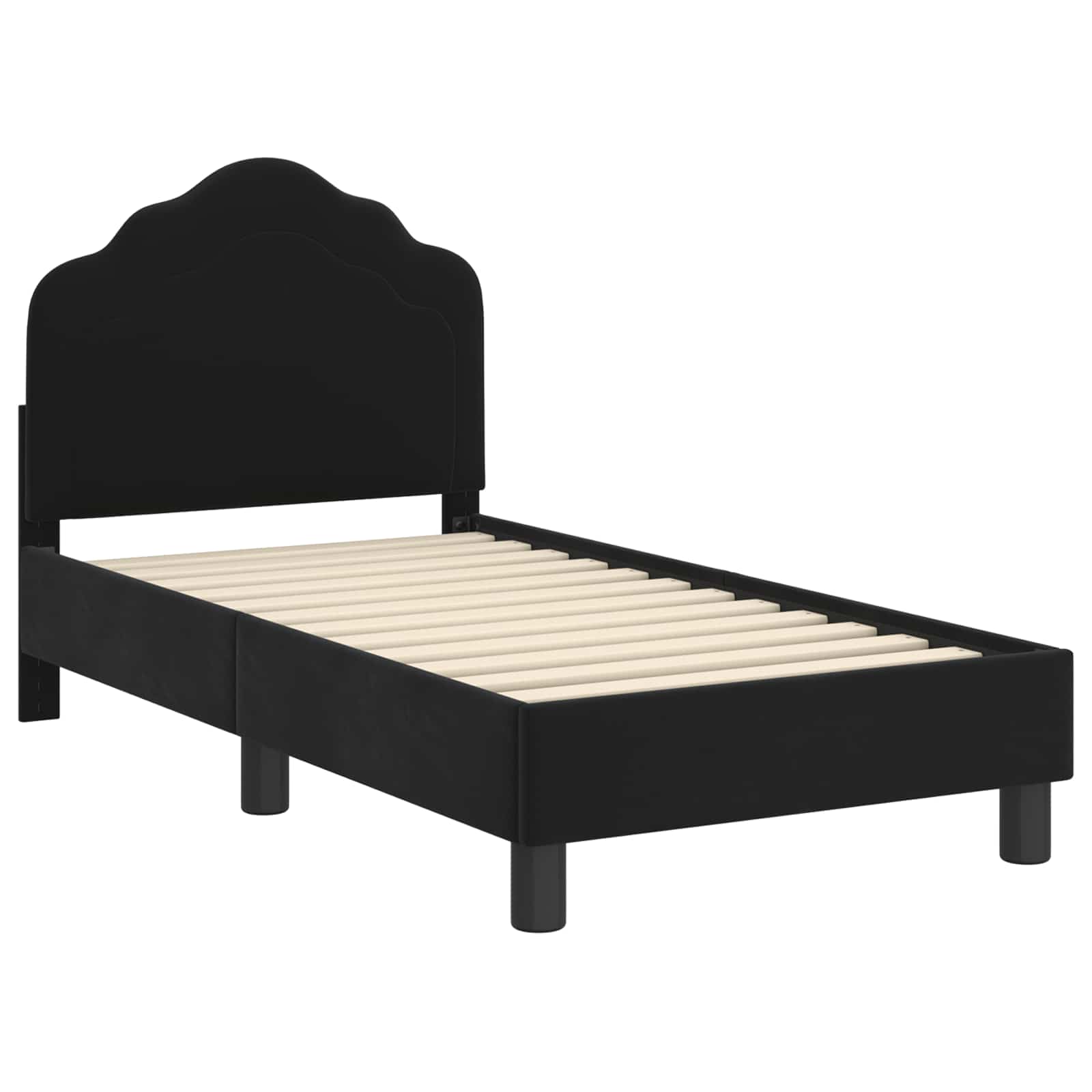 Cadre de lit pour tout-petit avec tête de lit Noir 70 x 140 cm - XIOS