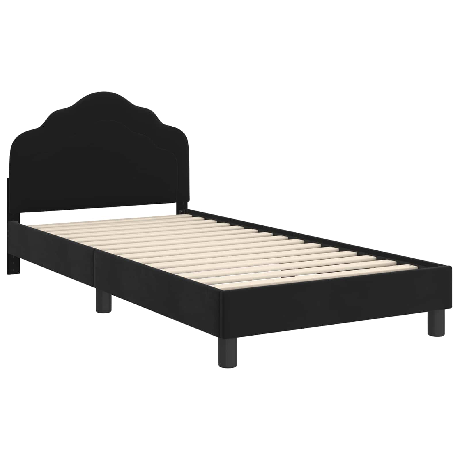 Cadre de lit pour enfants avec tête de lit Noir 80 x 200 cm - XIOS