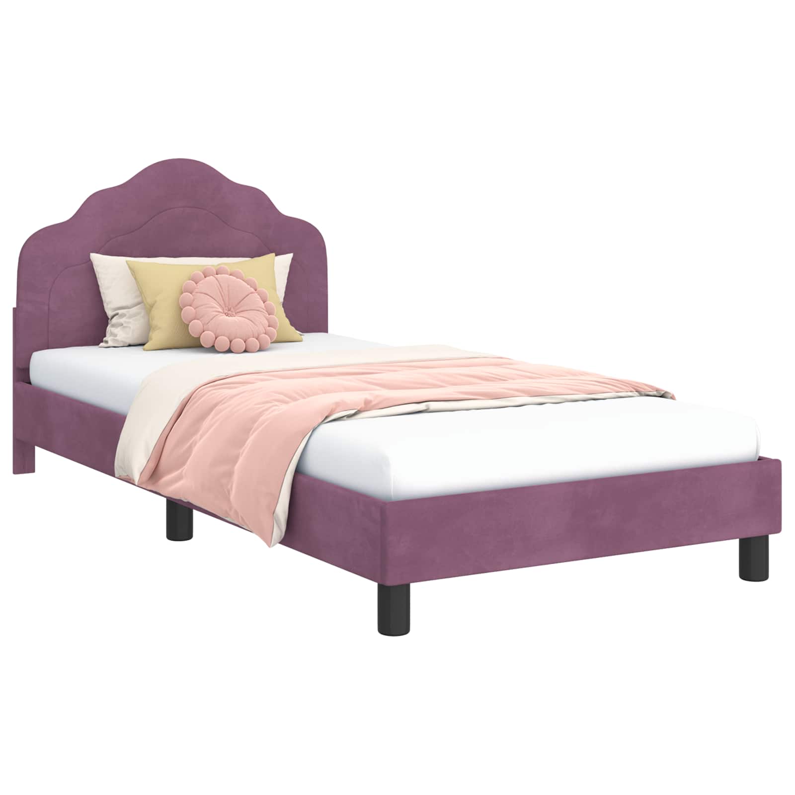 Cadre de lit pour enfants avec tête de lit Violet 80 x 200 cm - XIOS