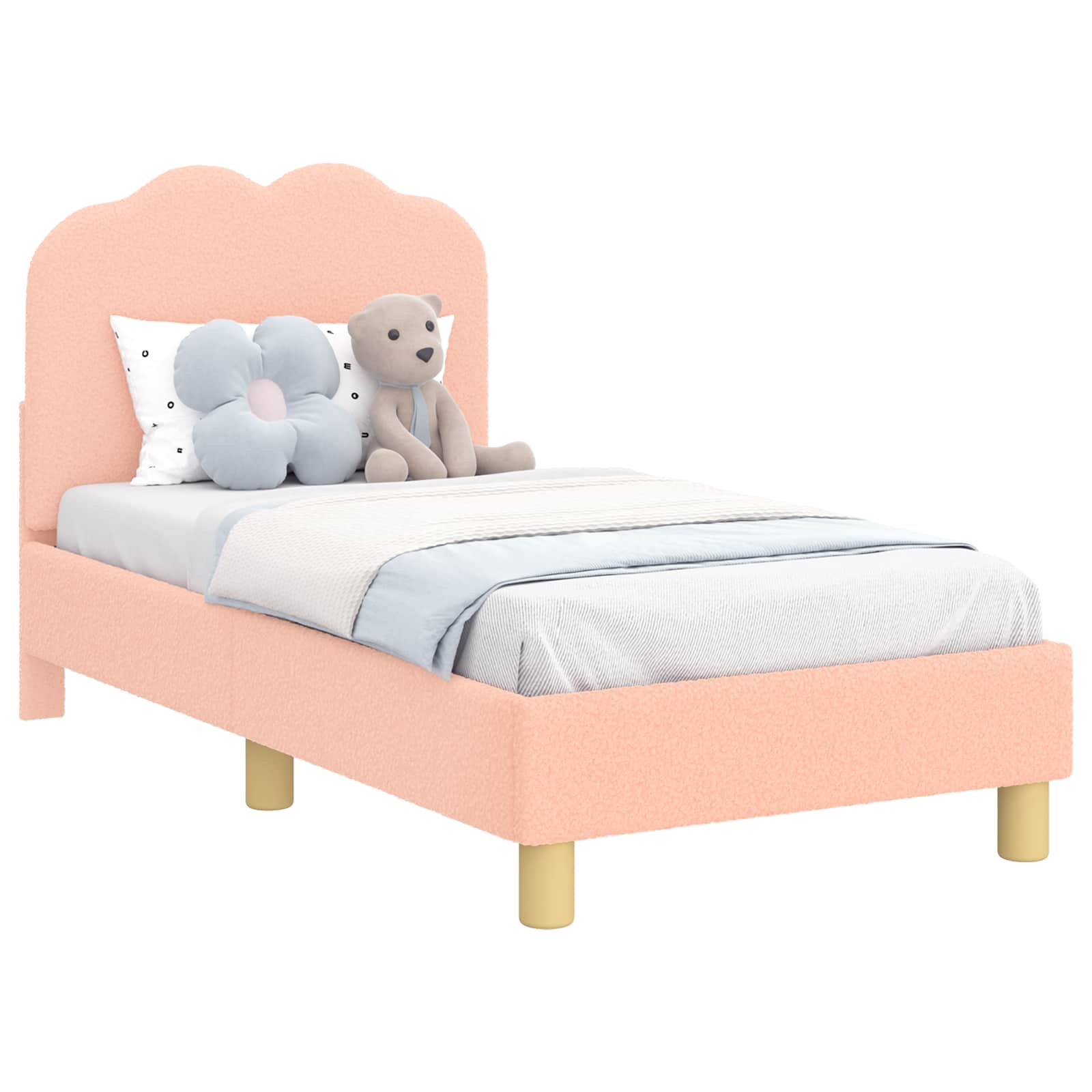 Cadre de lit pour tout-petit avec tête de lit Rose 70 x 140 cm - XIOS
