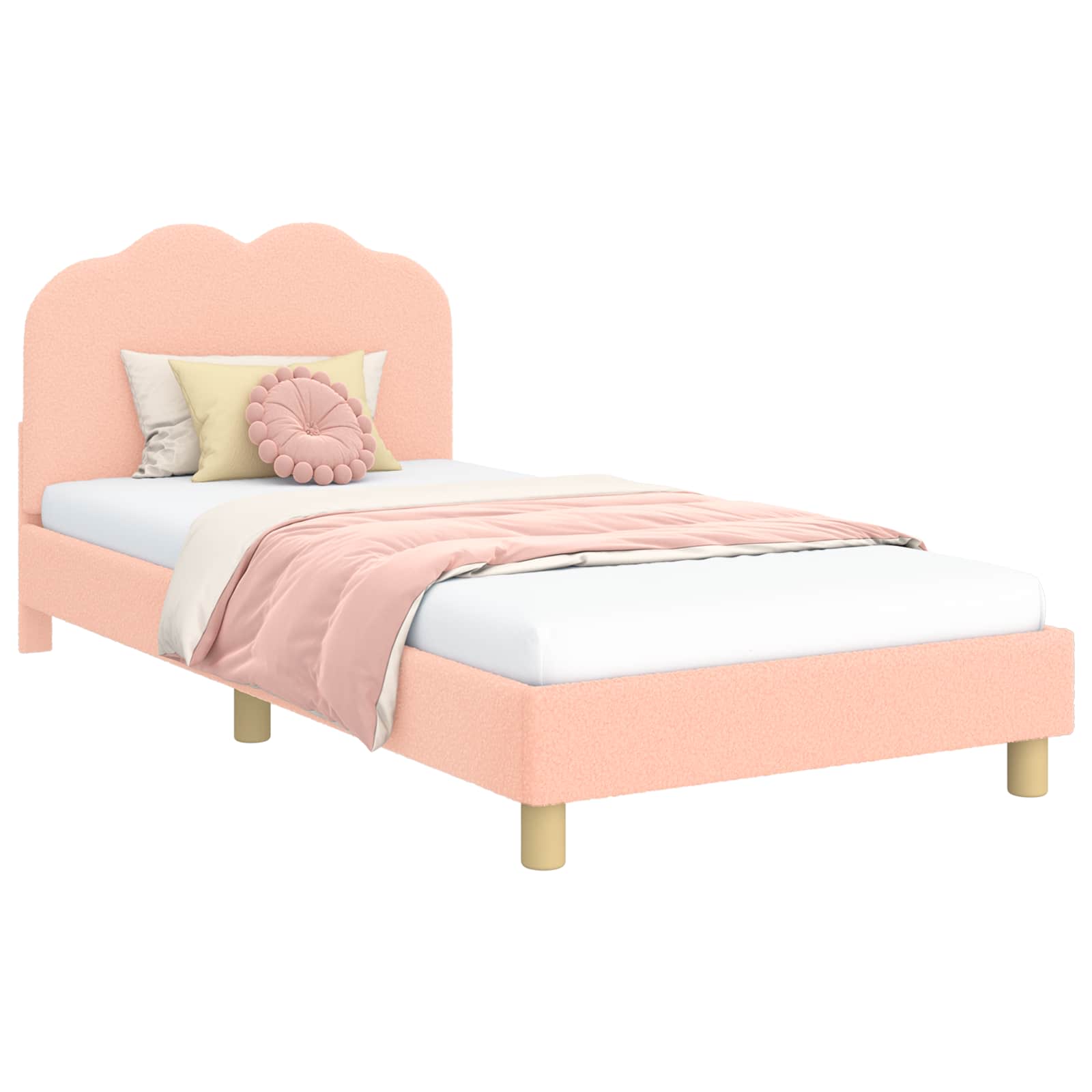 Cadre de lit pour enfants avec tête de lit Rose 90 x 200 cm - XIOS