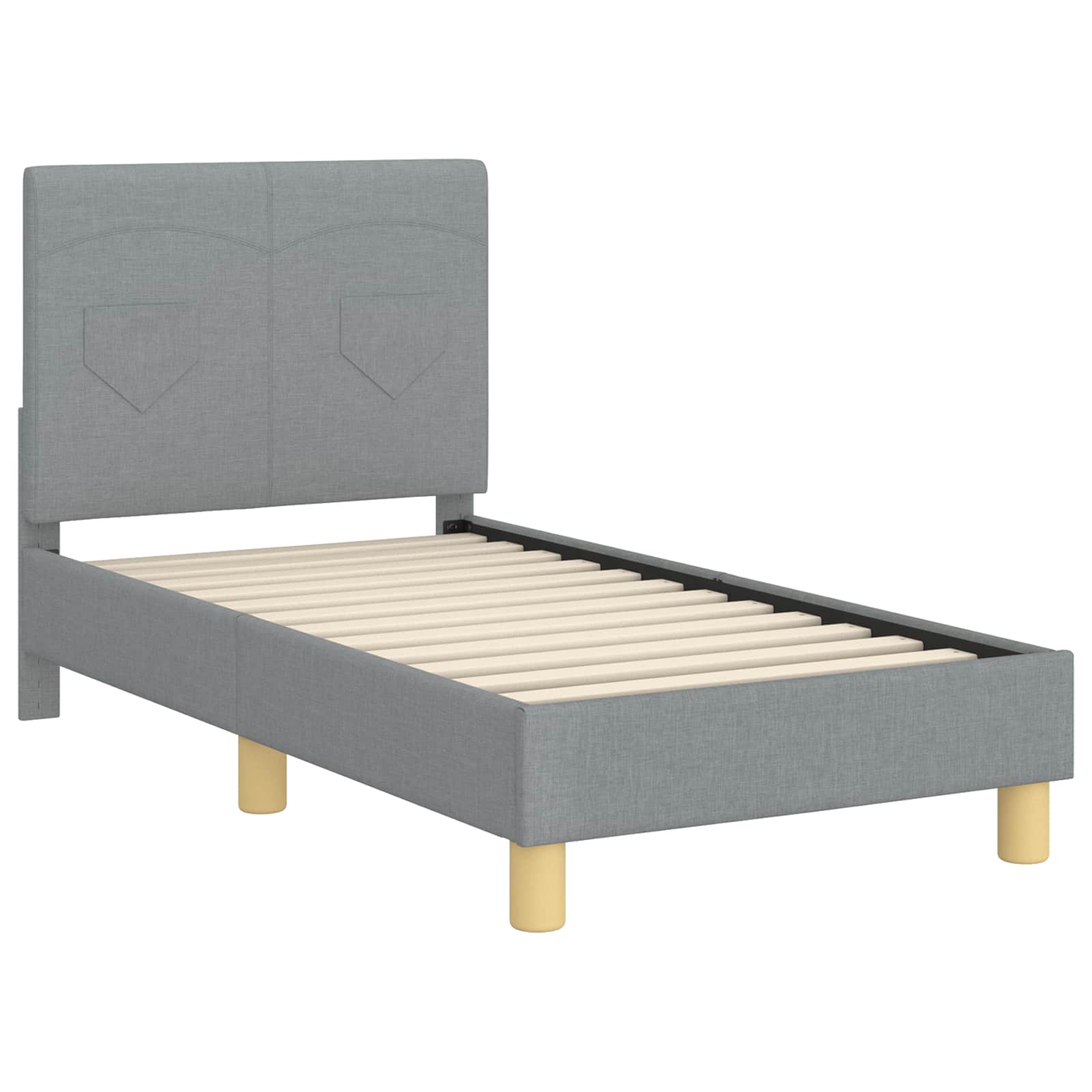 Cadre de lit pour tout-petit avec tête de lit Gris clair tissu - XIOS