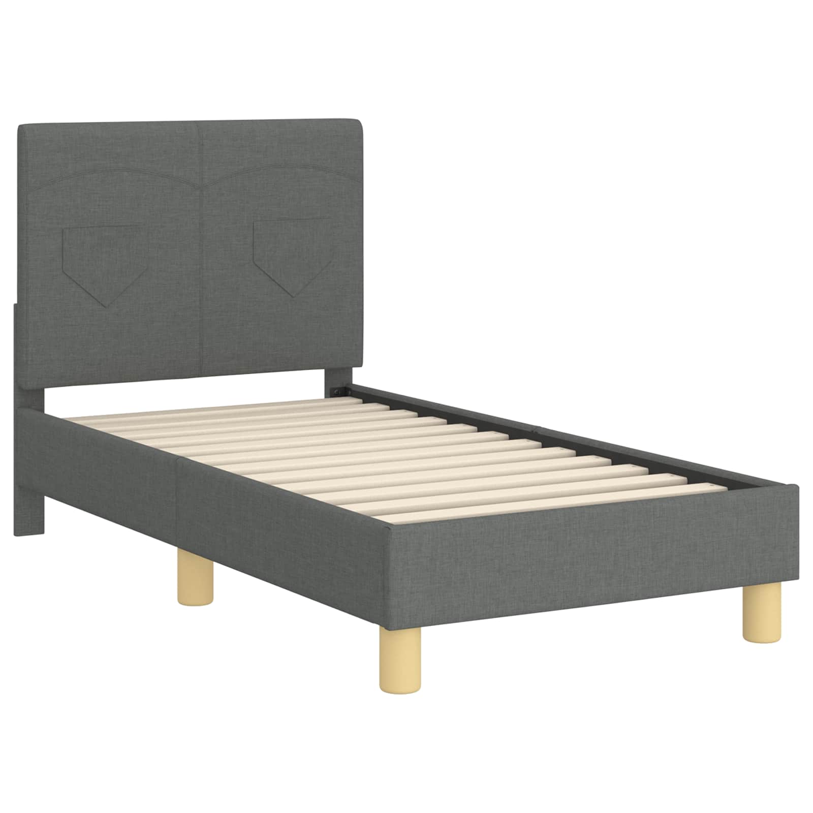 Cadre de lit pour tout-petit avec tête de lit Gris foncé tissu - XIOS