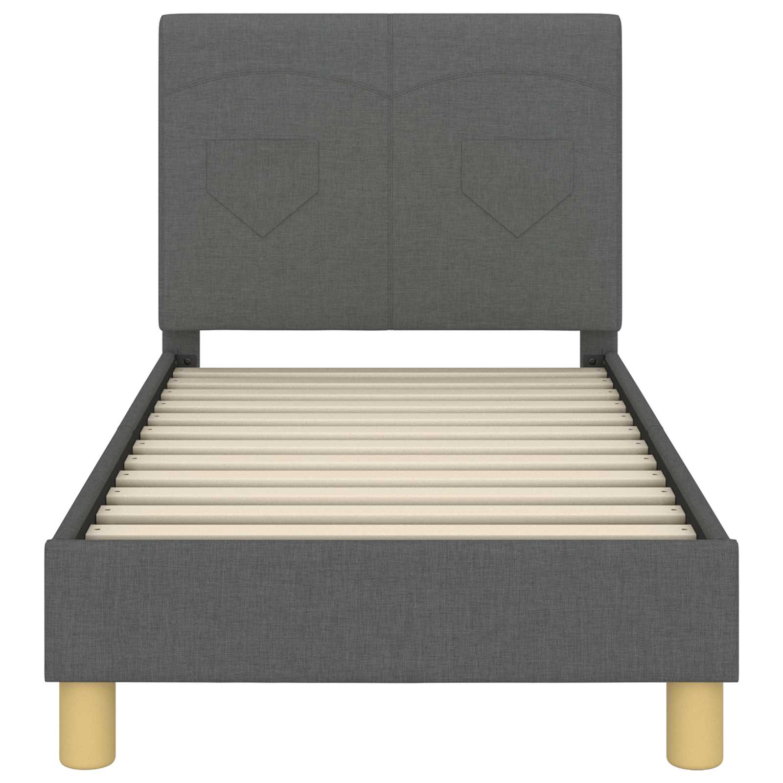 Cadre de lit pour tout-petit avec tête de lit Gris foncé tissu - XIOS